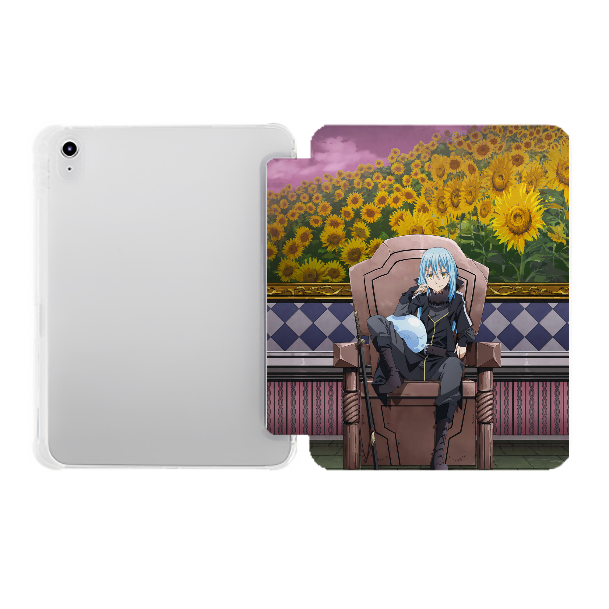 （画像用） 転スラ Regarding Reincarnated to Slime IPad ケース ペン収納付き 三つ折りスタンド PUレザー×シリコン 対応機種9.5/10.5/10.9インチ